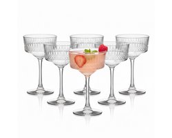 Bar Dedicated Martini Glazen - Cocktailglazen Set van 6 - 350 ml - Uniek Design - Luxe Glaswerk — cadeau in Kookcadeaus