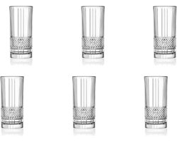 Brillante Longdrinkglazen – Set van 6 Luxe Glazen van 370 ml - Cocktailglazen — cadeau in Kookcadeaus