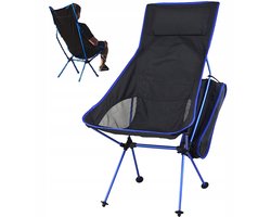 Draagbare Campingstoel - Opvouwbare Stoel met Hoge Rugleuning - Belastbaar tot 150 kg - Lichtgewicht Aluminium Frame - Afneembare Zachte Hoofdsteun - Compact met Opbergtas - Voor Kamperen, Vissen, Strand en Picknick — cadeau in Sport & Outdoor