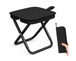 Heuts Goods - Mini Campingstoel - Vouwstoel - Campingstoel Opvouwbaar - Strandstoel - Kampeerstoel - Makkelijk Draagbaar - Inklapbaar - Lichtgewicht - Zwart — cadeau in Sport & Outdoor