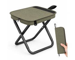 Heuts Goods - Mini Campingstoel - Vouwstoel - Campingstoel Opvouwbaar - Strandstoel - Kampeerstoel - Makkelijk Draagbaar - Inklapbaar - Lichtgewicht - Groen — cadeau in Sport & Outdoor
