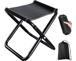 Campingstoel - Strandstoel - Visstoel - Vouwstoel - Reiskruk - Mini Pocket Stool - Kampeerstoel - Tuinstoel - Opvouwbaar Picknick Stoeltje - Draagbaar - Past In Broekzak - Tot 100kg - Opvouwbaar - Lichtgewicht - Inclusief Draagtas - Zwart — cadeau in Sport & Outdoor