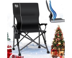 Opvouwbare Campingstoel met Hoge Rugleuning en Bekerhouder - Draagbare Klapstoel tot 150 kg voor Camping, Picknick en Tuin — cadeau in Sport & Outdoor