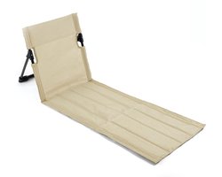 1-delige set - Strandmat met rugleuning - Strandstoel met rugleuning - Opvouwbare strandstoelmat - Draagbare strandstoel - Opvouwbare vloerstoel - Inclusief opbergtas - Geschikt voor strand, kamperen, enz. - 108*40.5cm - Beige — cadeau in Sport & Outdoor