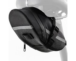 Fietstas voor achterop de fiets - fietstas - zadeltas - e-bike tas - waterdichte tas - reflecterende strip - lichtgewicht tas - racefiets - mountainbike - outdoor - zwart — cadeau in Sport & Outdoor