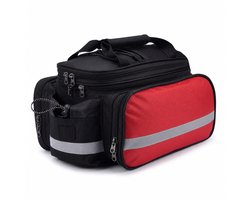 Waterdichte Fietstas Achterop Fiets – 27L Uitbreidbare Bagagedragertas – Touring Fietstas voor Lange Afstand – Met Regenhoes en Reflecterende Details – Rood – 1 Stuk — cadeau in Sport & Outdoor