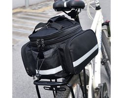 Fietstas voor achterop de bagagedrager - fietstas - bagagedragertas - fietstas voor op het frame - grote capaciteit - waterdichte achterzadeltas - afneembare fietsrugzak - 27 liter - zwart — cadeau in Sport & Outdoor