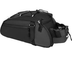 Fietstas voor achterop de bagagedrager – Reflecterende en waterdichte fietstas met meerdere vakken, geschikt voor buitenfietsen en dagelijks woon-werkverkeer-38*17*18cm,Zwart — cadeau in Sport & Outdoor