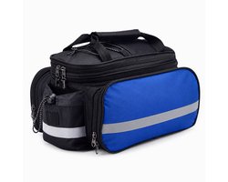 Waterdichte Fietstas Achterop Fiets – 27L Uitbreidbare Bagagedragertas – Touring Fietstas voor Lange Afstand – Met Regenhoes en Reflecterende Details – Blauw – 1 Stuk — cadeau in Sport & Outdoor