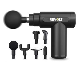 Revolt - Mini Massage Gun - Inclusief 4 Opzetstukken - Inclusief Adapter - 6 Snelheidsstanden - Spierherstel & Spierontspanning - Massage Pistool - Massage Apparaat Professioneel — cadeau in Sport & Outdoor