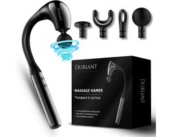 Duriant®- Massage gun professioneel-Unieke 2-in-1 Functionaliteit-Massage gun- Professioneel- Massage pistool- 4 opzetstukken- Ergonomisch Gebogen Design – Spierherstel & Ontspanning-Volledige lichaamsmassage –Overal inzetbaar- Zwart — cadeau in Sport & Outdoor