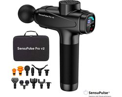 SensuPulse Pro V2 Massage Gun - Professioneel Massage Apparaat - 12 Opzetstukken - 30 Snelheden - Spierherstel en Ontspanning - Massage Pistool - Fitness en RSI Klachten - Gratis Drukpuntmassagetechnieken Handleiding - Shiatsu — cadeau in Sport & Outdoor