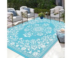 Buitenmat voor patio's waterdicht 150 x 210 cm - omkeerbare kunststof rieten mat - draagbare opvouwbare picknickmat - camper terras tuin strand - Enyhom vloerkleed — cadeau in Sport & Outdoor