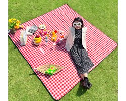 Fuegobird- Picknickdeken-200 x 200 cm-Stranddeken- Opvouwbare campingdeken- Waterdicht- Zanddichte picknickmat- Draagbare tuin-strandmat- Machinewasbaar- voor kamperen- Tuin- Park- Strand-geschikt voor kinderen's kruipdeken (rood) — cadeau in Sport & Outdoor