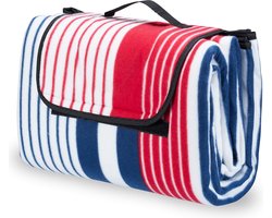 Picknickkleed XXL 200x200 cm - Waterdicht Picknickkleed - rood/blauw - Draagbare en Wasbare Picknickdeken met Handvat - Zandvrij Buitenkleed voor Strand, Camping, Park, Tuin, Wandelen, Barbecue en Picknick - Opvouwbaar Picknickkleed - Gewatteerd — cadeau in Sport & Outdoor