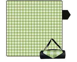 Fuegobird- Picknickdeken-200 x 200 cm-Stranddeken- Opvouwbare campingdeken- Waterdicht- Zanddichte picknickmat- Draagbare tuin-strandmat- Machinewasbaar- voor kamperen- Tuin- Park- Strand-geschikt voor kinderen's kruipdeken (Green) — cadeau in Sport & Outdoor