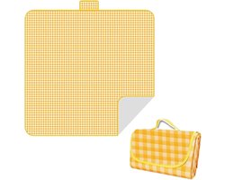 Picknickkleed waterdicht 200 x 200 cm - opvouwbaar buitenkleed voor 5-6 personen, licht en draagbaar voor park, strand en camping - geel — cadeau in Sport & Outdoor