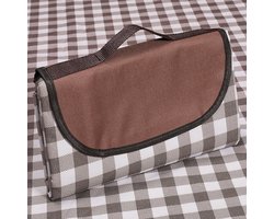 Stranddeken - Picknickdeken voor buiten - Vochtbestendige picknickmat van Oxford-stof - Opvouwbaar en lichtgewicht - Draagbare waterdichte tentmat - 150*100 cm - Bruin — cadeau in Sport & Outdoor