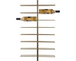 Present Time Wijnrek Dual - Goud - 52x8.5x90cm - IJzer - Voor aan de Muur - 12 Flessen - Modern — cadeau in Wonen & Interieur