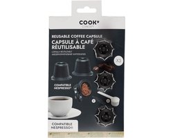 Herbruikbare Nespresso Capsules – Set van 3 Navulbare Koffiecups met Schepje & Reinigingsborsteltje – Duurzaam & Compatibel met Nespresso Machines – Mat Zwart — cadeau in Kookcadeaus