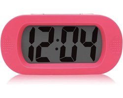Digitale Wekker Klok - 12 uurs - Makkelijk Instelbaar Alarm met Snooze en licht Functie - AM/PM - Kinderwekker Reiswekker - Digitale LED Klok/Wekker - Trendy Wekker Met Snooze functie - Stevige Alarmklok - Roze — cadeau in Elektronica