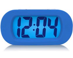 Digitale Wekker Klok - 12 uurs wekker - Werkt Op Batterijen - AM/PM - Makkelijk Instelbaar Alarm met Snooze en licht Functie - Kinderwekker Reiswekker - Digitale LED Klok/Wekker - Trendy Wekker Met Snooze functie - Stevige Alarmklok - Blauw — cadeau in Elektronica