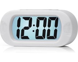 Digitale Wekker Klok - 12uurs - Werkt Op Batterijen - Makkelijk Instelbaar Alarm met Snooze en licht Functie - Kinderwekker Reiswekker - Digitale LED Klok/Wekker - Trendy Wekker Met Snooze functie - Stevige Alarmklok - WIT — cadeau in Elektronica