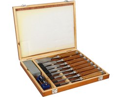 Houtbewerkingsset van 8 Stukken met Houten Koffer voor Beginners en Professionals in Houtbewerking — cadeau in Hobby