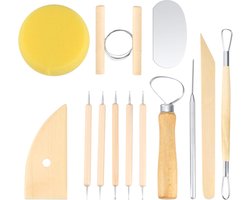 12-Delig Set Modelleergereedschap, Snijgereedschapset, Polymeer Klei Gereedschap, Pottenbakkers Gereedschap, Keramiek Gereedschap voor Ambachten, Beeldhouwen, Kunstenaars, Beginners — cadeau in Hobby