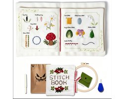 DIY Borduurstekenboek - Sewbook - Stekenboek - Borduurpakket - Borduurpatronen - Borduurwerk - Basisset - Inclusief Complete Gereedschapsset en Instructie - Voor Beginners en Ervaren Knutselaars — cadeau in Hobby
