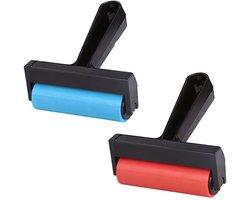 Diamond Painting Roller - 2 Stuks - Steentjesroller - 10 cm - Roller voor diamond painting - Diamond Painting Accessoires - Kunststof - Roller Gereedschapsset - Knutselaccessoires - Rolgereedschappen - Voor beginners en gevorderden - Blauw, rood — cadeau in Cadeau-ideeën