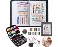 DIY Borduurstekenboek - Sewbook - 87 Delig Set - Borduurpakket - Stekenboek - Borduurpatronen - Borduurwerk - Inclusief Complete Gereedschapsset en Instructie - Voor Beginners en Ervaren Knutselaars — cadeau in Hobby