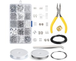 Dailygoods- Sieradenmaakset - Sieradenreparatieset - Gereedschapset - Inclusief messing ring - Pincet - Tang - Perfect voor beginners - Sieradenkit — cadeau in Sieraden