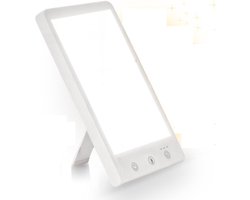 N.lux - Daglichtlamp met dimfunctie en timer - Lichttherapie - 2000 tot 12000 Lux - Winter depressie - Wit en warm wit licht - Daglichtlamp staand - Bureaulamp — cadeau in Cadeau-ideeën