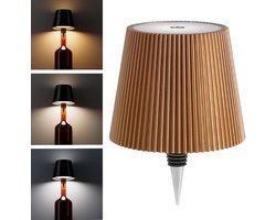 Draadloze flessenlamp, LED-wijnfleslamp, oplaadbare, draadloze flessenlamp met aanraakbediening en 3 kleurtemperaturen, voor slaapkamer, restaurant, bar - USB-oplaadbare flessentafellamp met dimfunctie (goud)-Decoratieve bureaulamp — cadeau in Wonen & Interieur