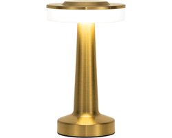 Draadloze gouden tafellamp met aanraaksensor en dimfunctie - Oplaadbare bureaulamp voor slaapkamer — cadeau in Wonen & Interieur
