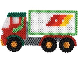 Hama midi VRACHTWAGEN / AUTO / TRUCK / VRACHTAUTO strijkkralen vormpje / figuur / grondplaat voor normale strijkparels (strijkkralenbordje / legbordje voertuig), schoencadeau Sint / Kerstmis — cadeau in Spellen & Speelgoed