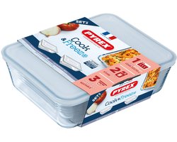 Pyrex - Ovenschalen - Rechthoekige set van 2 (22 x 17 en 24 x 19 cm) — cadeau in Koken & Dineren