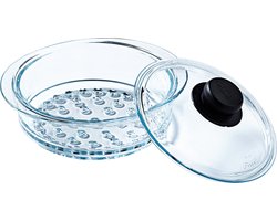 Stoommand Met Deksel - Ø20 cm - Pyrex — cadeau in Kookcadeaus