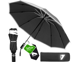 Nohrd Stormparaplu - Zwart - Paraplu Opvouwbaar - Stormbestendig 108 km/h - Stormparaplu's - Automatisch In- en Uitklapbaar - Reflecterend - Paraplu's - Incl. Beschermhoes — cadeau in Cadeau-ideeën
