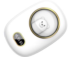 Handwarmers Oplaadbaar, elektrische handverwarmer, schattige handwarmer in zakformaat, snelle verwarming, grote capaciteit van 10000mAh, draagbare powerbank, 6,5x9,5x3,7cm, wit, voor op reis — cadeau in Gadgets