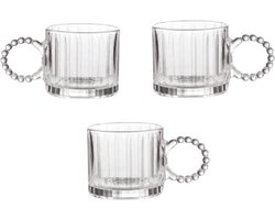 Bubble Grip Mokken Set 3-delig 290 ml – Dubbelwandige Koffiemokken met Parel Oor – Keramische Theemokken & Matcha Mokken – Luxe Design Mokken – Geschikt voor Koffie Thee Latte Cappuccino – Vaatwasser & Magnetronbestendig — cadeau in Koken & Dineren