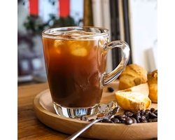 Glozini Jakarta Glaswerk – Set van 6 – 370 ml – Luxe Koffie- en Theeglazen met Handgreep — cadeau in Koken & Dineren