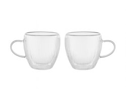 Almina Freya Doble - Luxe Glazen - Thee en Koffie - Set van 2 stuks - 250ml - Glas — cadeau in Koken & Dineren
