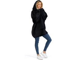 O'DADDY® Fleece Deken - Fleece Plaid - Fleece Deken met Mouwen - Super Zacht - Plaids met Mouwen - Hoodie - hoodie Heren - Hoodie Dames - Hoodie Unisex - Hoodie Zwart — cadeau in Wonen & Interieur