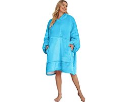 Cuddle Hoodie - Plaid met mouwen - Fleece plaid - Vaderdag cadeau – vaderdag geschenk – vaderdag cadeuapekket - vaderdag cadeautje - Hoodie deken - Hoodie - Licht Blauw — cadeau in Wonen & Interieur