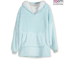 Zoem - Fleece deken met mouwen Licht blauw - fleece plaid - sweater -super zacht - 280 gsm - trui - Snuggle Hoodie - Oversized fleece — cadeau in Wonen & Interieur