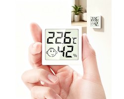 1 stuk - digitale thermometer hygrometer met kleurenscherm - binnen thermostaat - luchtvochtigheidsmeter - klimaatmeter - smiley indicatie - digitaal display - voor slaapkamer, woonkamer, kas, thuisgebruik - wit — cadeau in Cadeau-ideeën
