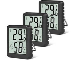 Mini LCD Thermometer en Hygrometer Set - Digitale Binnen Thermometers voor Babykamers, Woonkamers en Kantoor - Draadloze Luchtvochtigheidsmeters (3 Stuks) — cadeau in Cadeau-ideeën