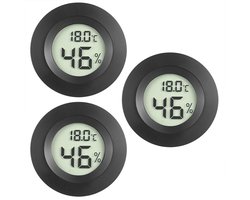 Digitale Hygrometer Thermometer - 3 Stuks Mini Temperatuur- en Luchtvochtigheidsmeters voor Woonkamer, Kas, Wijnkelder en Reptielenbak — cadeau in Cadeau-ideeën